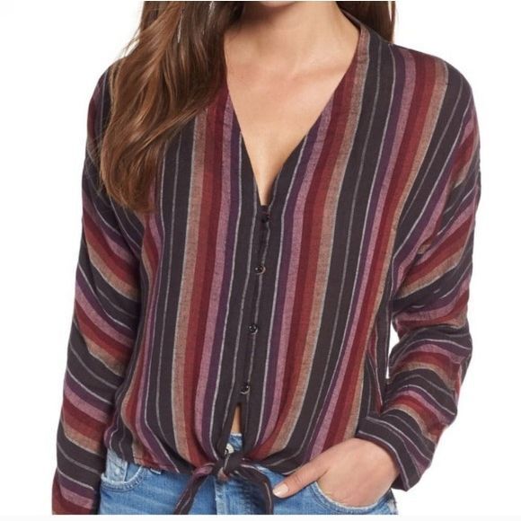 Rails Tops - Rails Sloane Blouse in Brava Stripe Multicolor Small